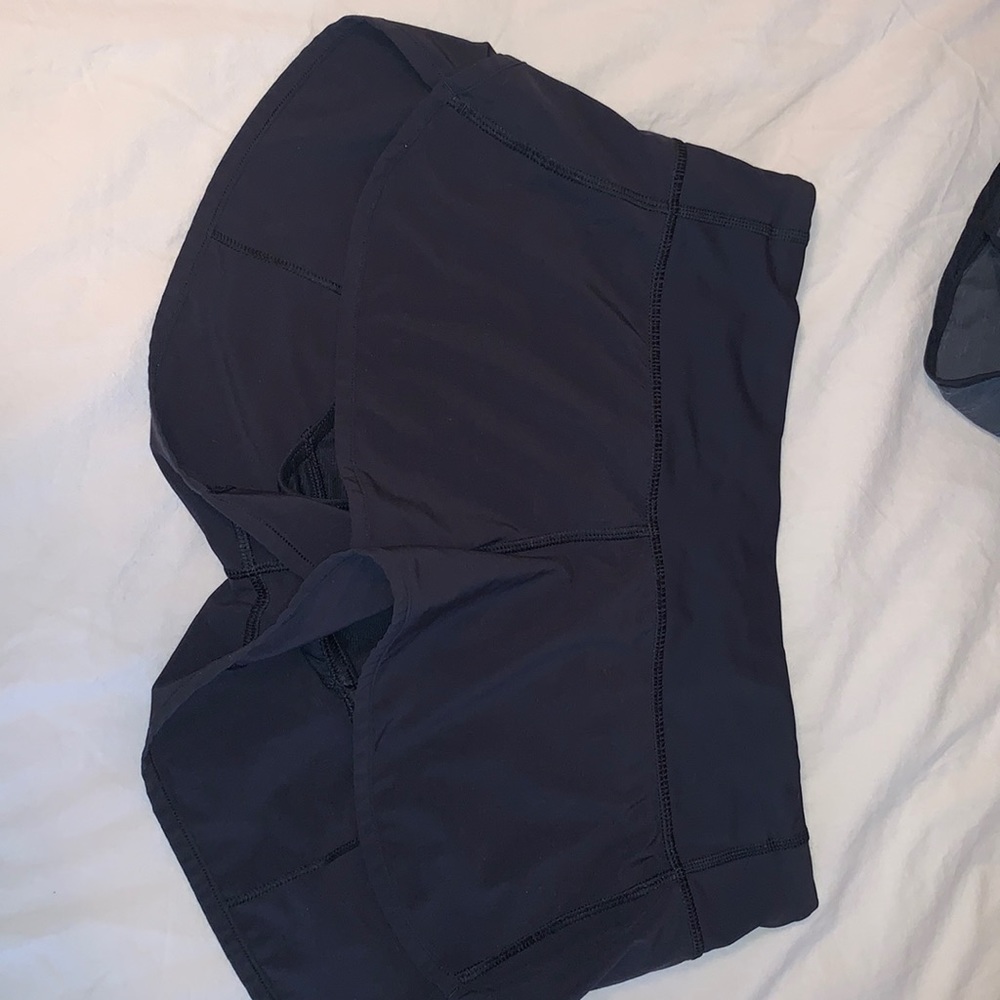 Black lululemon shorts size 4 (run small)